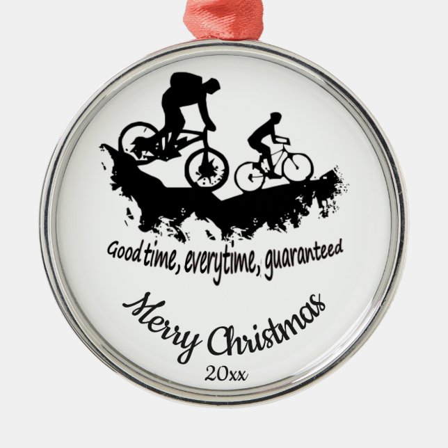Ornement En Métal Citation VTT de Noël sur mesure (Devant)