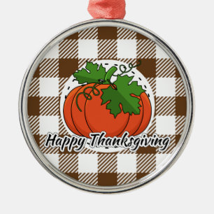 ORNEMENT EN MÉTAL CITROUILLE BROWN - BON THANKSGIVING