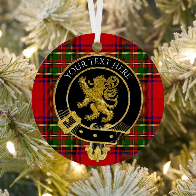 Ornement En Métal Clan Crest Lion Tartan (Insitu)