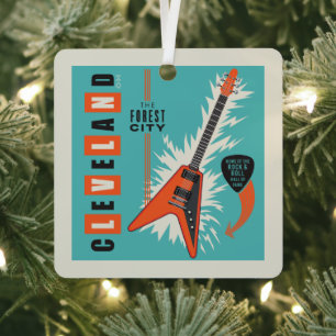 Ornement En Métal Cleveland Ohio   Guitare électrique