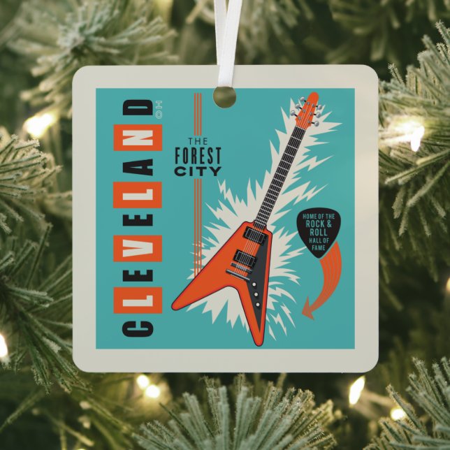 Ornement En Métal Cleveland Ohio | Guitare électrique (Insitu)
