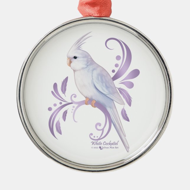 Ornement En Métal Cockatiel blanc (Devant)