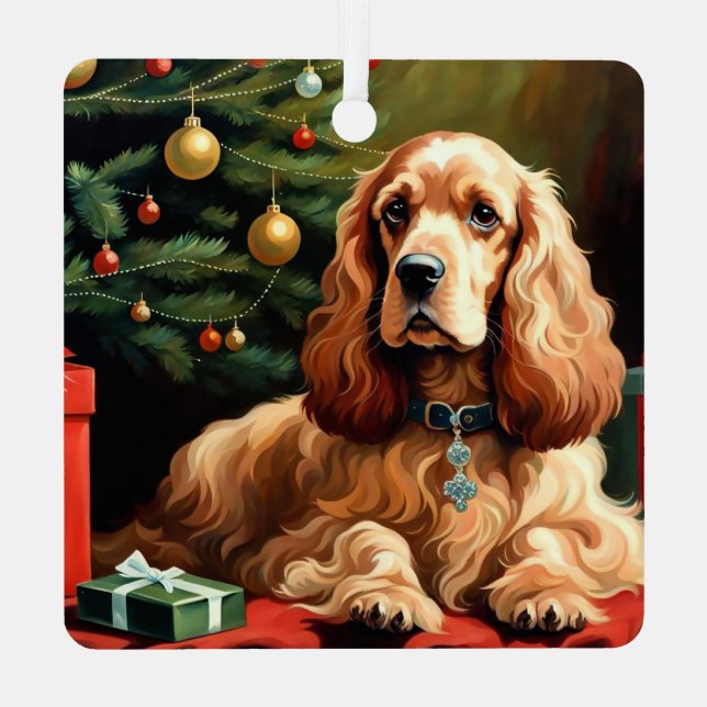 Ornement En Métal Cocker Spaniel Christmas (Verso)