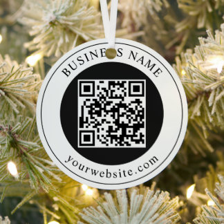 Ornement En Métal Code QR avec nom d'entreprise modifiable