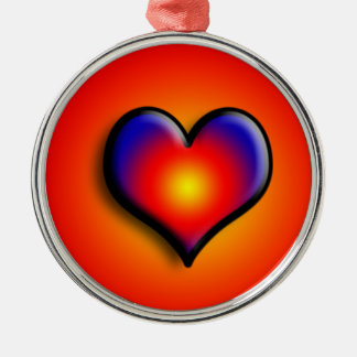 ORNEMENT EN MÉTAL COEUR COLORÉE