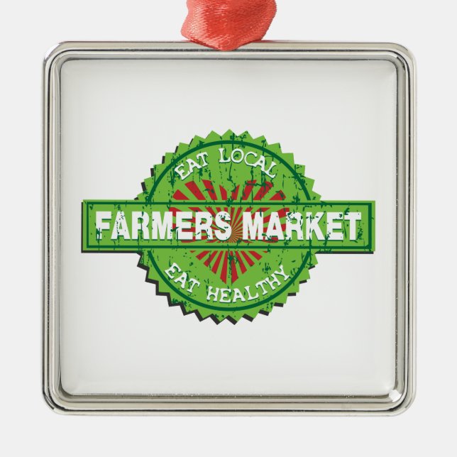 Ornement En Métal Coeur du marché d'agriculteurs (Devant)