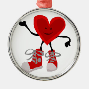 Ornement En Métal Coeur rouge drôle dans la bande dessinée de