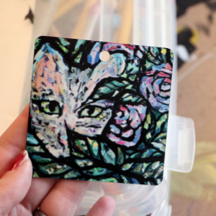 Ornement En Métal Collage de chats gris Art Kitty Chats Collages