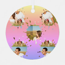 Collage photo en cercle personnalisé simple et élé