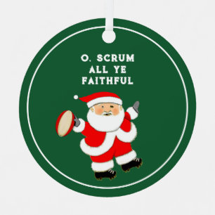 Ornement En Métal Collectif de Noël de rugby personnalisé