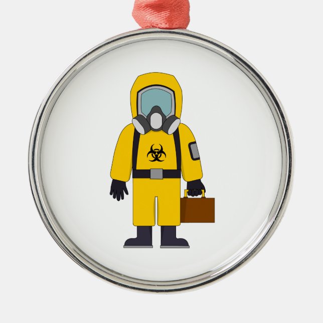Ornement En Métal Combinaison de danger avec valise (Devant)