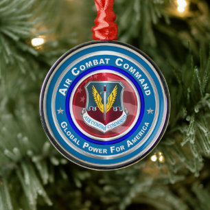 Ornement En Métal Commandement des forces aériennes de combat Noël p