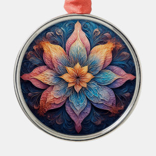 Ornement En Métal Conception de fleurs de mandala colorées