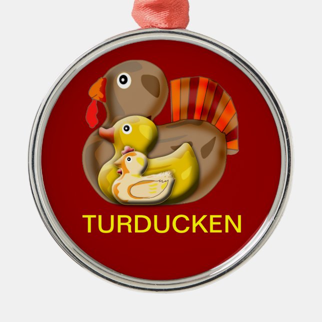 Ornement En Métal Conception personnalisable de Turducken (Devant)