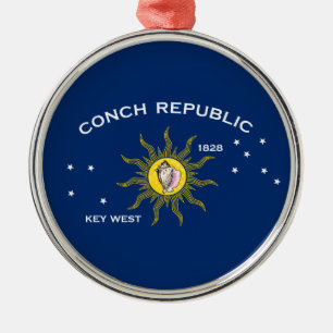 Ornement En Métal Conch Republic Flag