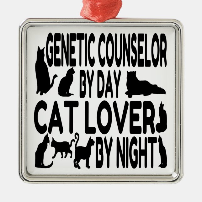Ornement En Métal Conseiller en génétique Amoureux des chats (Devant)