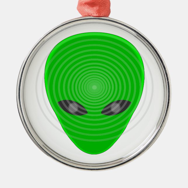 Ornement En Métal Contrôle mental de la tête de l'Alien (Devant)