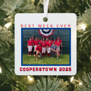 Ornement En Métal Cooperstown Baseball Team Photo Meilleure semaine