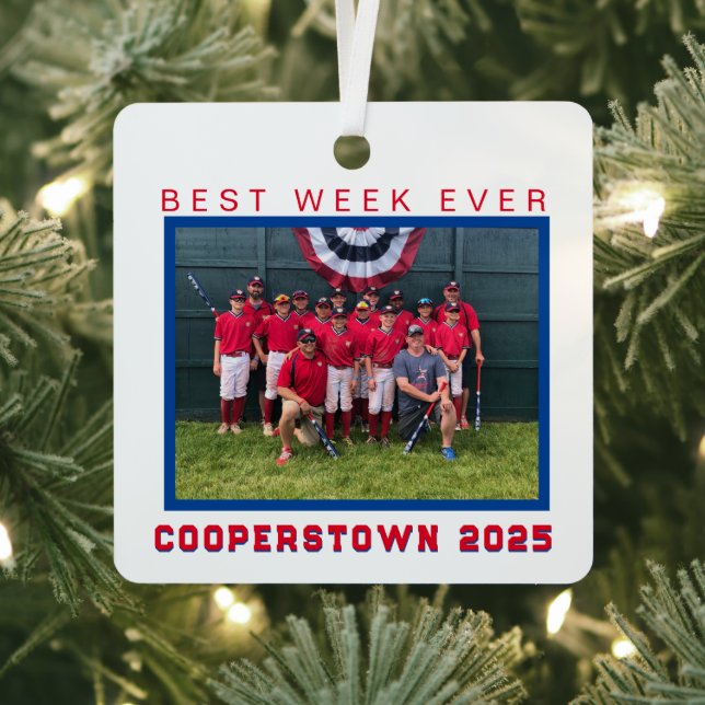 Ornement En Métal Cooperstown Baseball Team Photo Meilleure semaine  (Insitu)