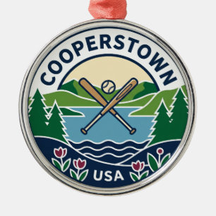 Ornement En Métal Cooperstown États-Unis