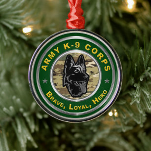 Ornement En Métal Corps K-9 de l'Armée