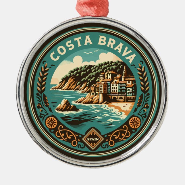 Ornement En Métal Costa Brava Espagne Insigne d'Art Voyage (Devant)