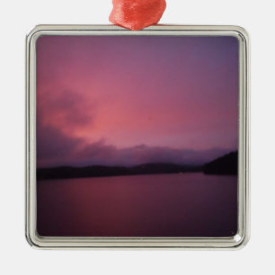 Ornement En Métal Coucher de soleil violet sur le lac Arrowhead