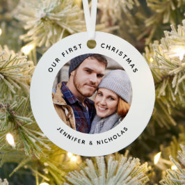 Ornement En Métal Couple Notre Première Photo De Noël