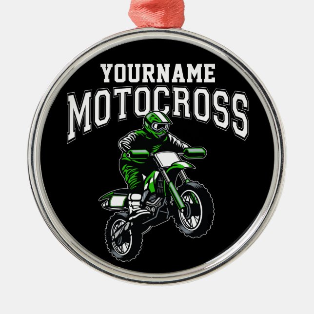 Ornement En Métal Course Motocross Dirt Bike Rider personnalisée (Devant)