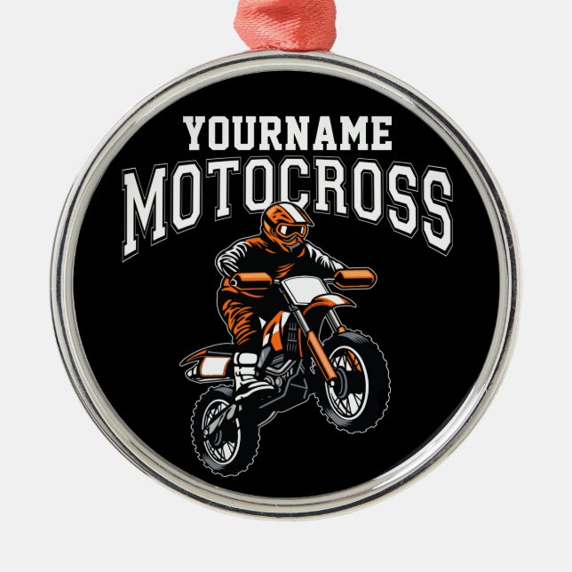 Ornement En Métal Course Motocross Dirt Bike Rider personnalisée (Devant)