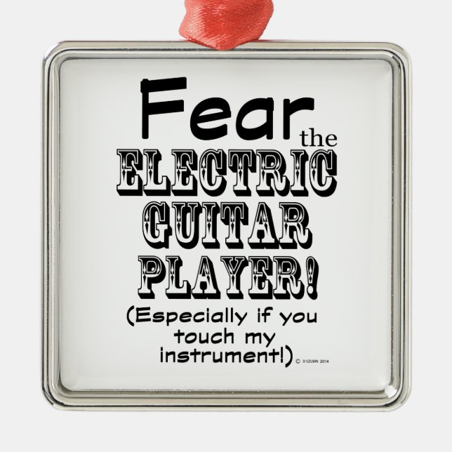 Ornement En Métal Craignez le joueur de guitare électrique (Devant)