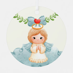 Ornement En Métal Créez votre propre joyeux ange de Noël de prière