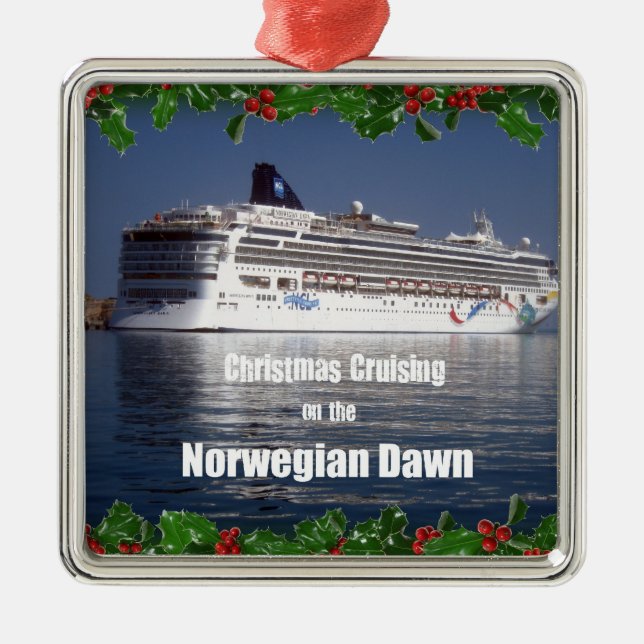 Ornement En Métal Croisière de Noël à l'aube norvégienne (Devant)