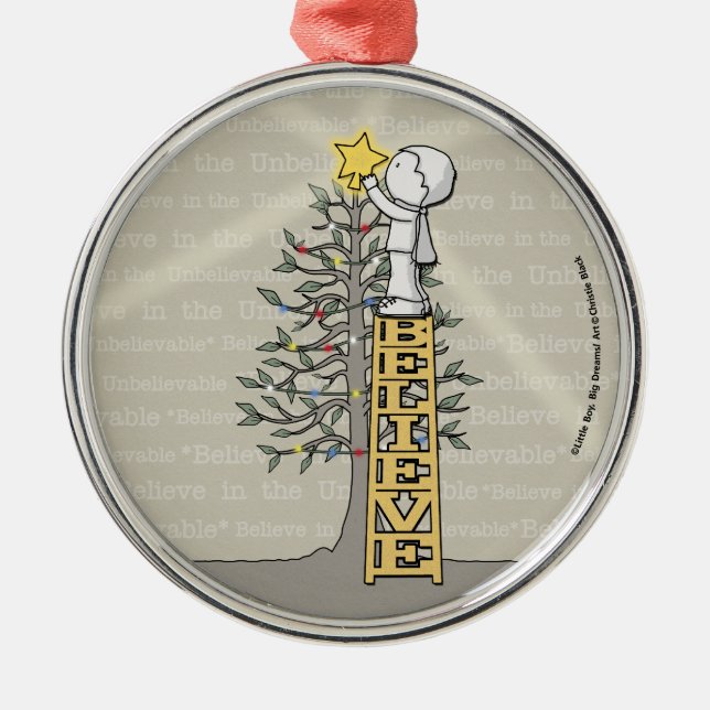 Ornement En Métal Croyez l'échelle - arbre de Noël (Devant)