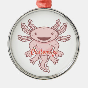 Ornement En Métal Cute Axolotl rose Thunder_Cove