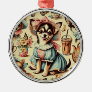 Ornement En Métal Cute Chihuahua Peinture Chiot