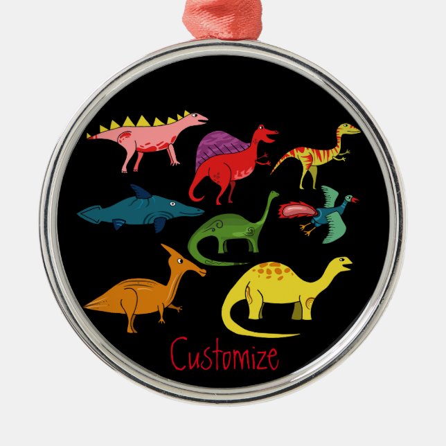 Ornement En Métal Cute Dinosaur Collection Thunder_Cove (Devant)