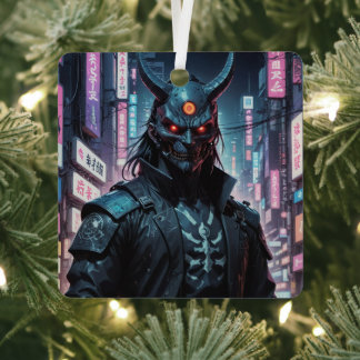 Ornement En Métal Cyberpunk Demon Samurai