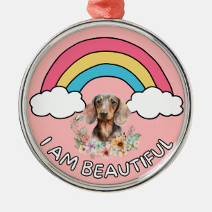 Ornement En Métal Dachshund Je Suis Belle