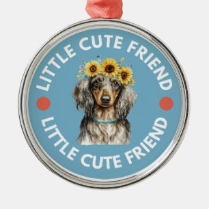 Ornement En Métal Dachshund Little Cute Friend