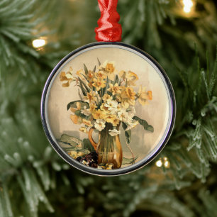 Ornement En Métal Daffodiques, sapin de Noël