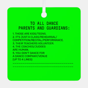 Ornement En Métal Danse Parent Rappel Apple Lime