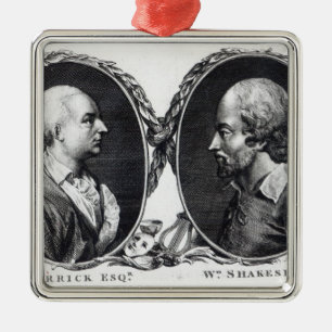 Ornement En Métal David Garrick et Shakespeare