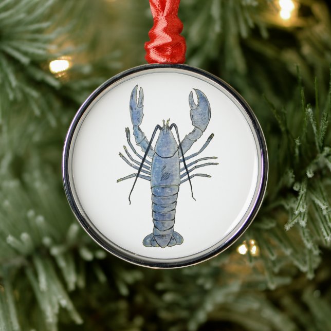 Ornement en métal de homard bleu de la Nouvelle-An (Arbre)