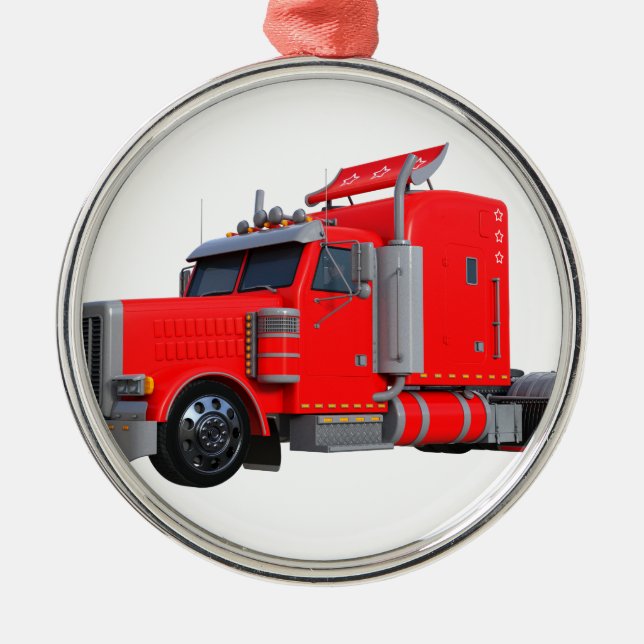 Ornement En Métal De rouge remorque de Tracter semi (Devant)