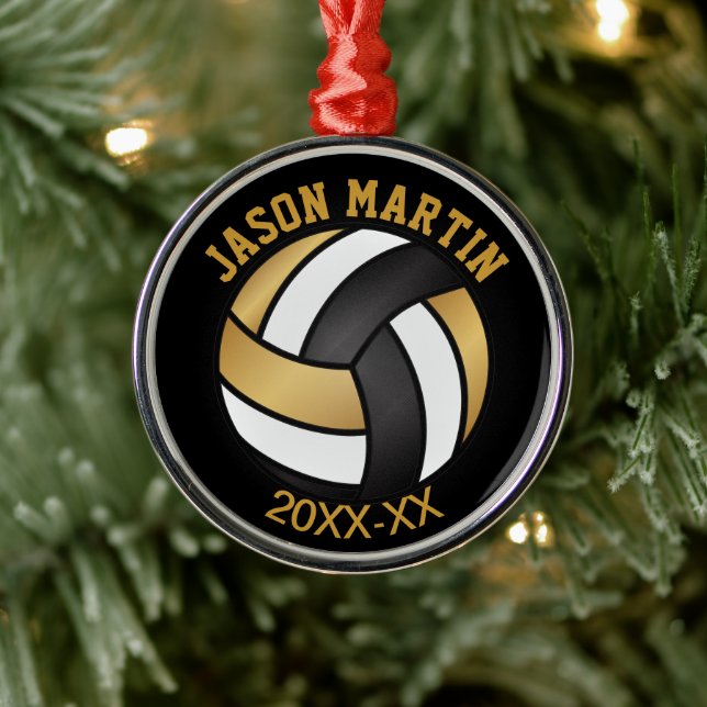 Ornement En Métal 🏐 de volleyball - or (Arbre)