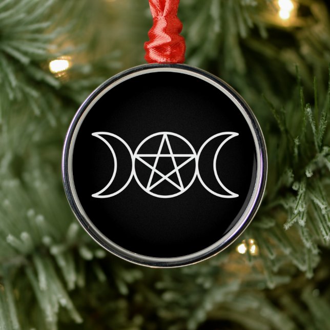 Ornement En Métal Déesse du Pentacle Triple Moon (Arbre)