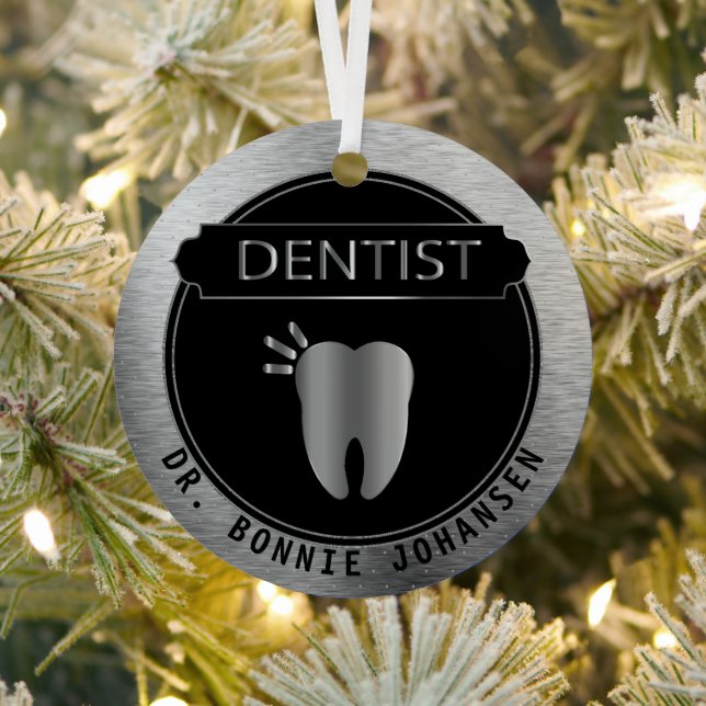 Ornement En Métal 🦷 dentaire - Noir et Argent (Insitu)