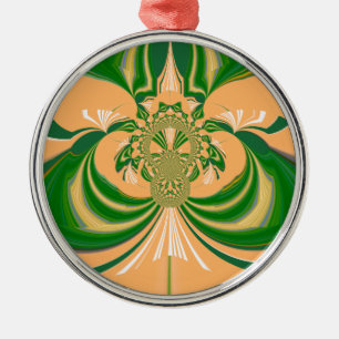 Ornement En Métal Design vert jaune.
