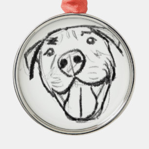 Ornement En Métal dessin de bulle simple amoureux de les chiens noir